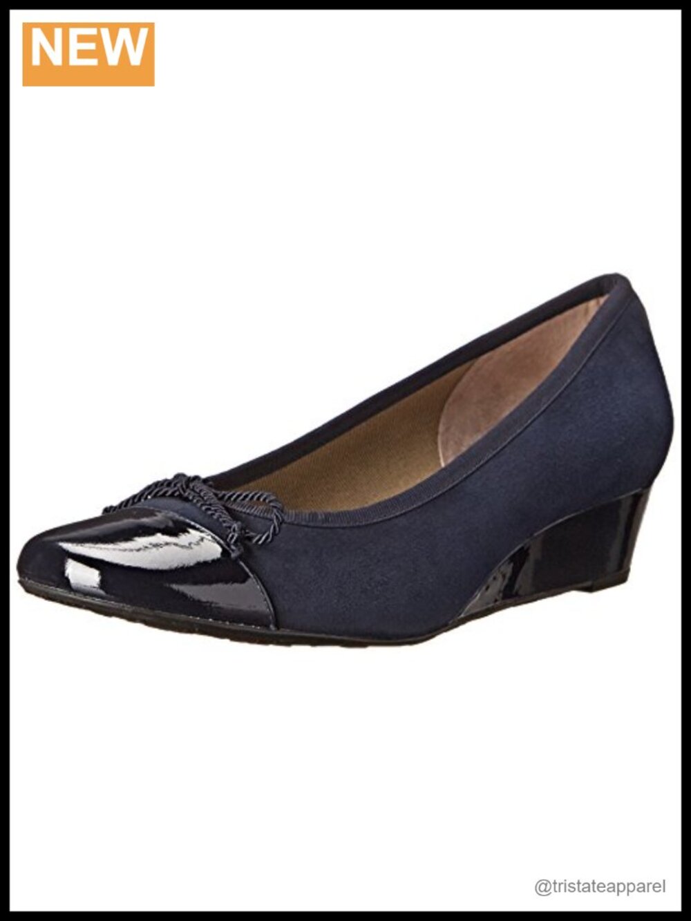 Suede Cap Toe Wedge Pumps Dress Shoes Pull-On
